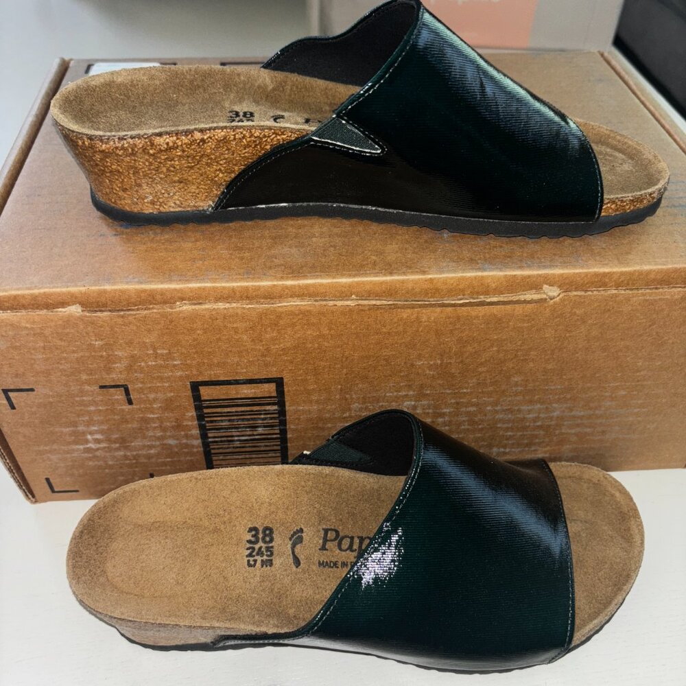 NEW | BIRKENSTOCK Pappillio NamicaTex Glossy Dark GREEN Narrow EU 38